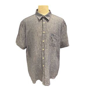 Paul Costelloe Living Regular Fit Mens Short Sleeve Button-Up Shirt Blue